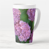Pastelroze Hortensia hydrangea bloemen Latte Mok (Rechterhoek)