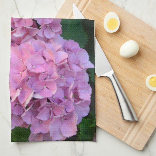 Pastelroze Hortensia hydrangea bloemen Theedoek (Quarter Fold)