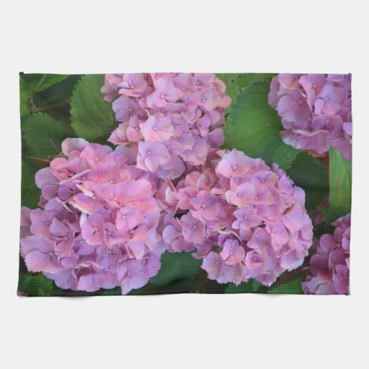 Pastelroze Hortensia hydrangea bloemen Theedoek (Horizontaal)