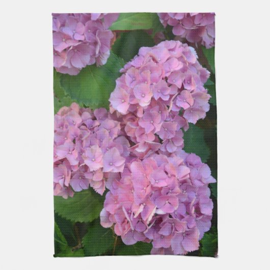 Pastelroze Hortensia hydrangea bloemen Theedoek (Verticaal)