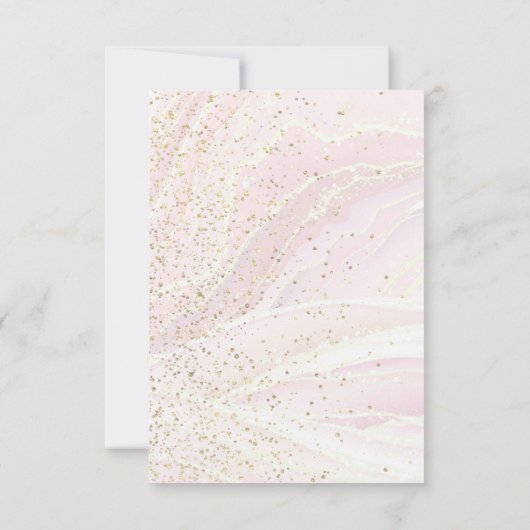 pastelroze inkt en FAUX glitter | Eerste communie Kaart (Achterkant)