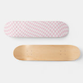 Pastelroze kartonnen patroon met witte kassa persoonlijk skateboard (Horizontaal)
