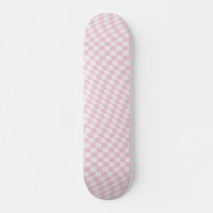 Pastelroze kartonnen patroon met witte kassa persoonlijk skateboard