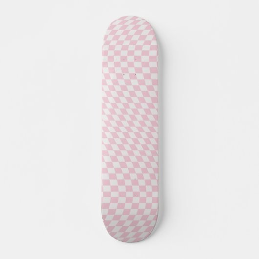 Pastelroze kartonnen patroon met witte kassa persoonlijk skateboard (Voorkant)