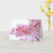 Pastelroze Kersenbloesems Kaart (Gele Bloem)