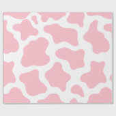 pastelroze koe print kawaii cadeaupapier (Vlak)