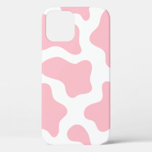 pastelroze koe print kawaii Case-Mate iPhone case