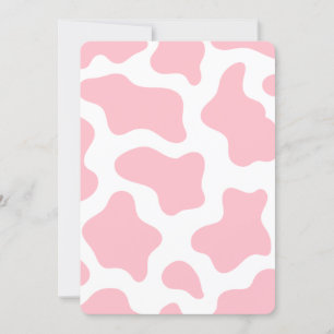 pastelroze koe print kawaii kaart