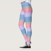 pastelroze koraal grijs blauw paars kleurenblok leggings (Links)