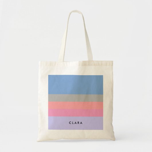 pastelroze koraal grijs blauw paars kleurenblok tote bag (Voorkant)