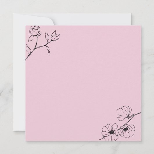 Pastelroze Magnolia Flat Bedankkaart (Achterkant)