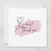 Pastelroze Magnolia Flat Bedankkaart (Voorkant)
