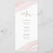 pastelroze marmeren Menu (Voorkant)