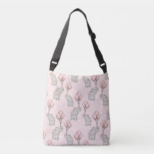 PASTELROZE MET GRIJZE BABY OLIFANTEN CROSSBODY TAS