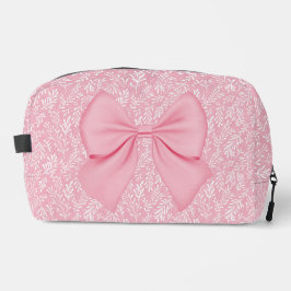 PASTELROZE MET KLEINE WITTE BLADEREN & ROZE BOOG TOILETTASJE