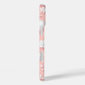 PASTELROZE MET WITTE HARTEN EN BLOEMEN Case-Mate iPhone CASE (Achterkant / Rechts)