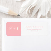 pastelroze minimalistische bruidegom - initialen etiket (Insitu)