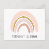 Pastelroze & Nepglitter Boho Regenboog Beterschap Briefkaart (Voorkant)