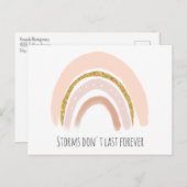Pastelroze & Nepglitter Boho Regenboog Snel Beter Briefkaart (Voorkant / Achterkant)
