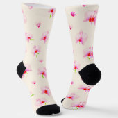 Pastelroze orchideeën sokken (Gebogen)