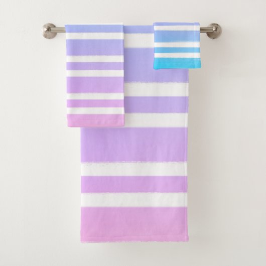 Pastelroze Paarse Blue Paint Brush Bad Handdoek (Insitu)