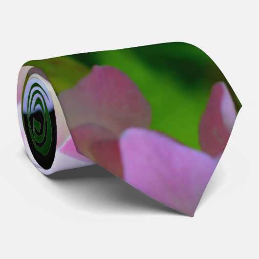 pastelroze paarse hydrangeenbloemen Bride Stropdas (Opgerold)