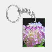 pastelroze paarse hydrangeenbloemen Tunt Sleutelhanger (Voorkant Links)