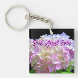 pastelroze paarse hydrangeenbloemen Tunt Sleutelhanger
