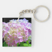 pastelroze paarse hydrangeenbloemen Tunt Sleutelhanger (Achterkant)