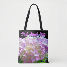 pastelroze paarse hydrangeenbloemen Tunt Tote Bag