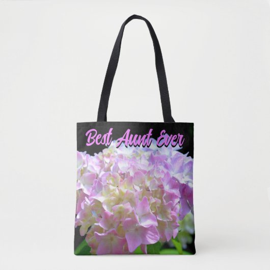 pastelroze paarse hydrangeenbloemen Tunt Tote Bag (Voorkant)