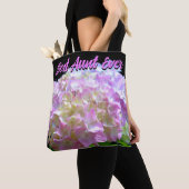 pastelroze paarse hydrangeenbloemen Tunt Tote Bag (Dichtbij)