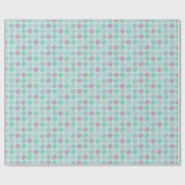 Pastelroze patroon blauw cadeaupapier (Vlak)