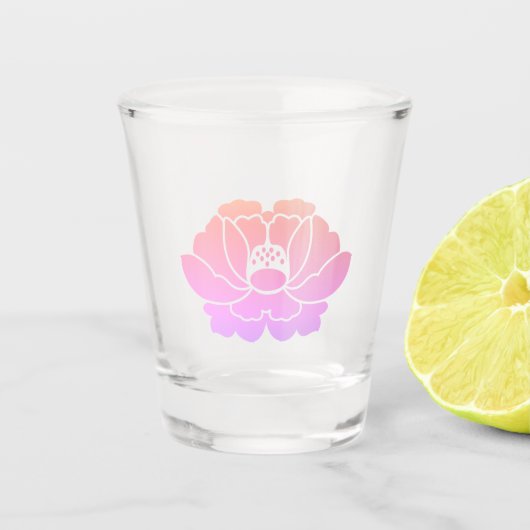 pastelroze pioenroos shot glas (Voorkant)