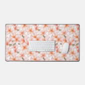  Pastelroze Plumeria Frangipani Bloemen Bureaumat (Keyboard & Muis)