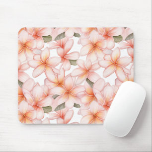 Pastelroze Plumeria Frangipani Bloemen Muismat