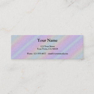 Pastelroze regenboogstrips mini visitekaartje