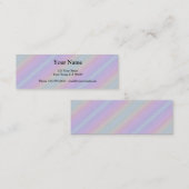Pastelroze regenboogstrips mini visitekaartje (Voorkant / Achterkant)