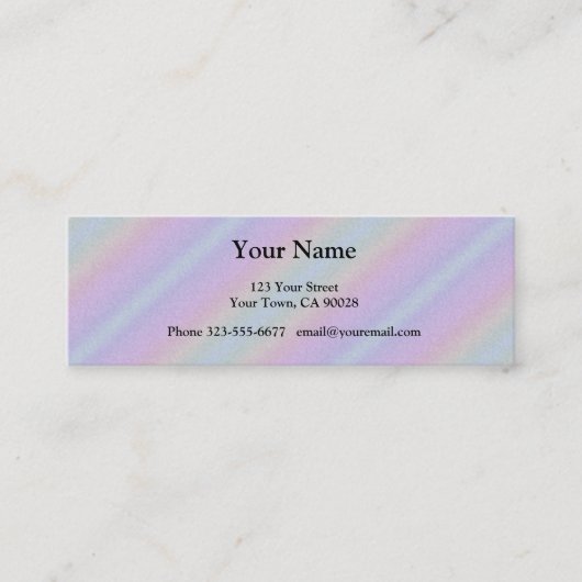 Pastelroze regenboogstrips mini visitekaartje (Voorkant)