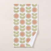 Pastelroze Retro Bloemmotief uit het Midden van de Bad Handdoek (Handdoek)