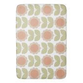 Pastelroze Retro Bloemmotief uit het Midden van de Badmat (Voorkant Verticaal)