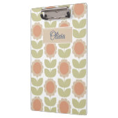 Pastelroze Retro Bloemmotief uit het Midden van de Klembord (Links)