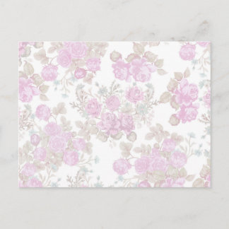 pastelroze roze romantische rozen floraal briefkaart