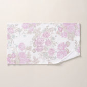 pastelroze roze romantische rozen floraal handdoek (Handdoek)