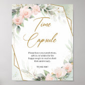 Pastelroze rozen eucalyptus goud Tijdscapsule Poster (Voorkant)