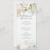 Pastelroze rozen huwelijksmenuframe kaart (Voorkant)