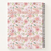 Pastelroze  rozen naadloos patroon notitieboek (Achterkant)