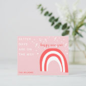 pastelroze snoeprietregenboog op maat briefkaart (Staand voorkant)