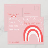 pastelroze snoeprietregenboog op maat briefkaart (Voorkant / Achterkant)