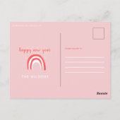 pastelroze snoeprietregenboog op maat briefkaart (Achterkant)